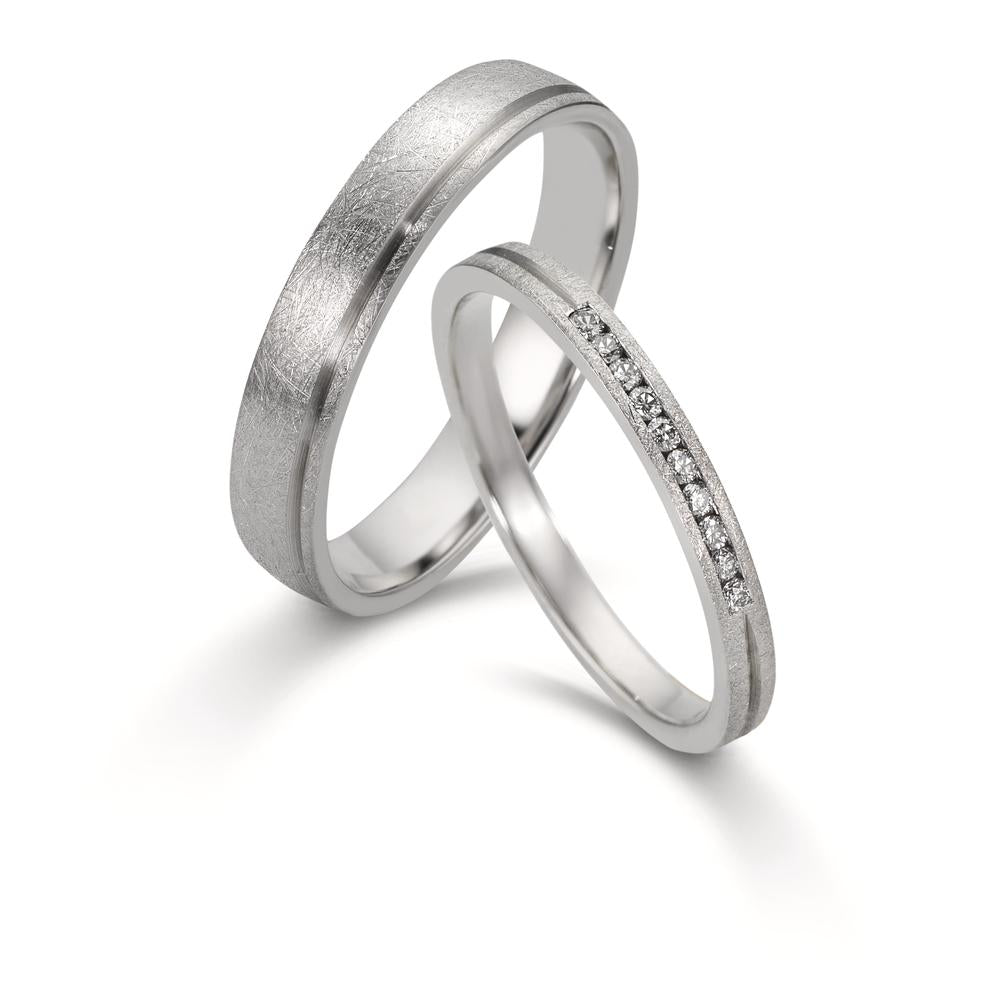 Alliance Platine 950 Diamant 0.075 ct, 10 Pierres, w-si
