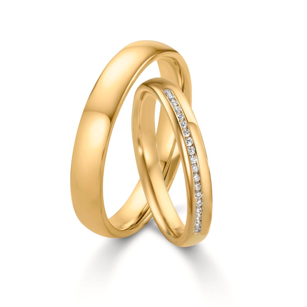 Alliance Or jaune 18K Diamant 0.095 ct, w-si