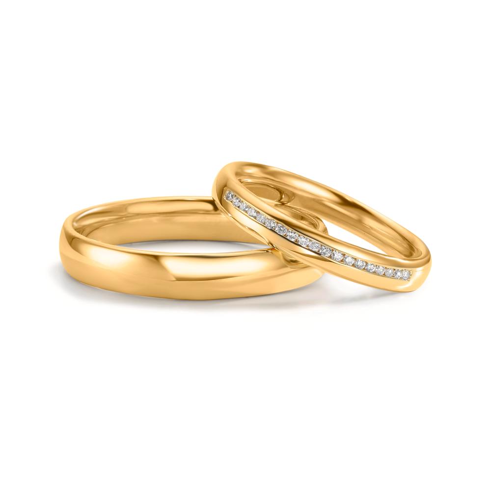 Alliance Or jaune 18K Diamant 0.095 ct, w-si