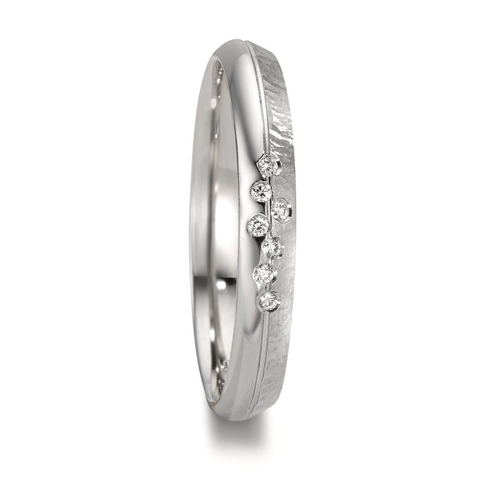 Alliance Platine 950 Diamant 0.035 ct, 7 Pierres, w-si