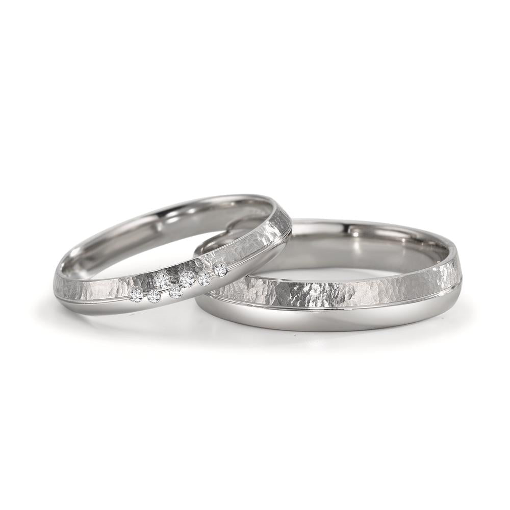 Alliance Platine 950 Diamant 0.035 ct, 7 Pierres, w-si