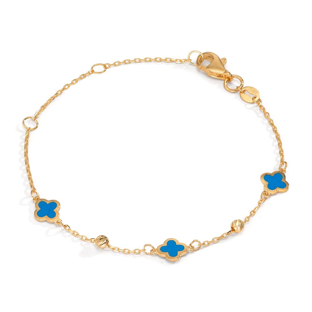 Bracelet Or jaune 9K Laqué Fleur 12-16 cm