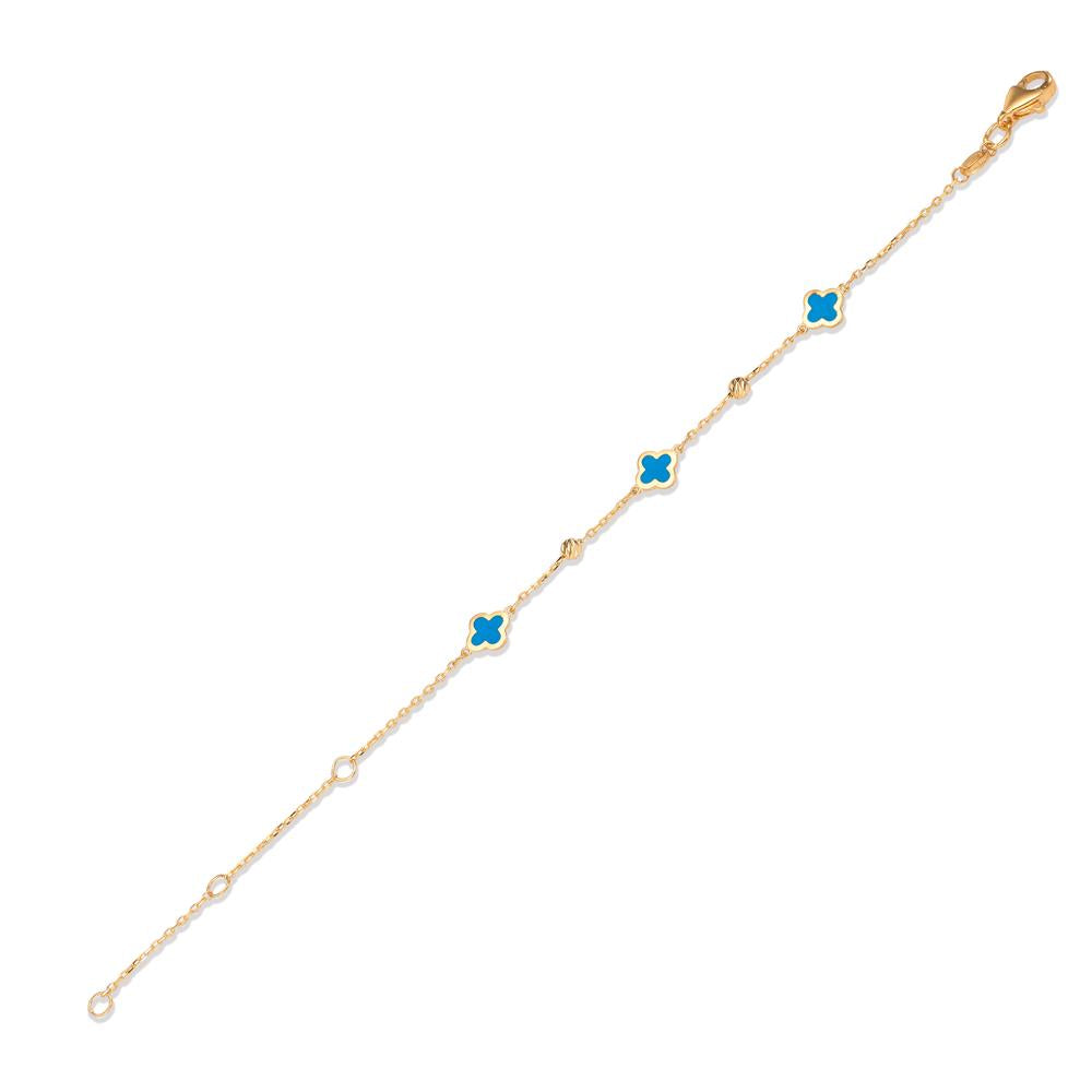 Bracelet Or jaune 9K Laqué Fleur 12-16 cm