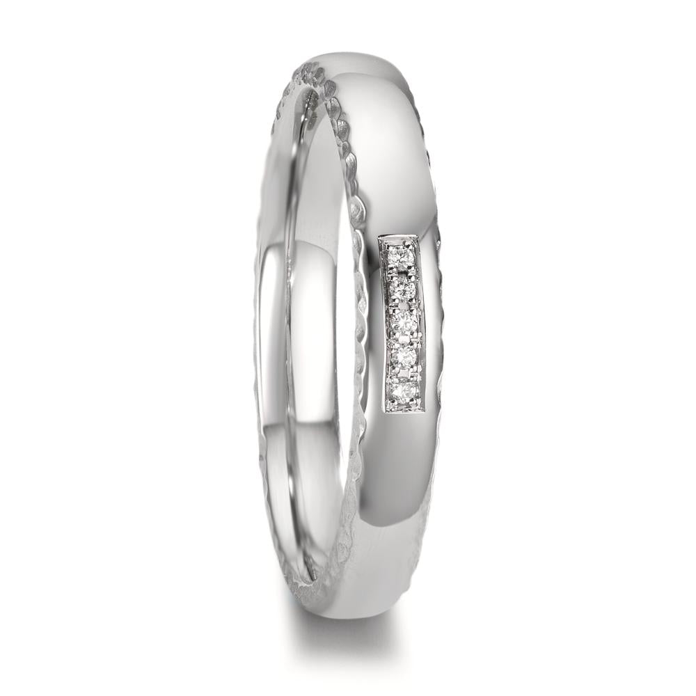 Alliance Platine 950 Diamant 0.02 ct, 5 Pierres, w-si