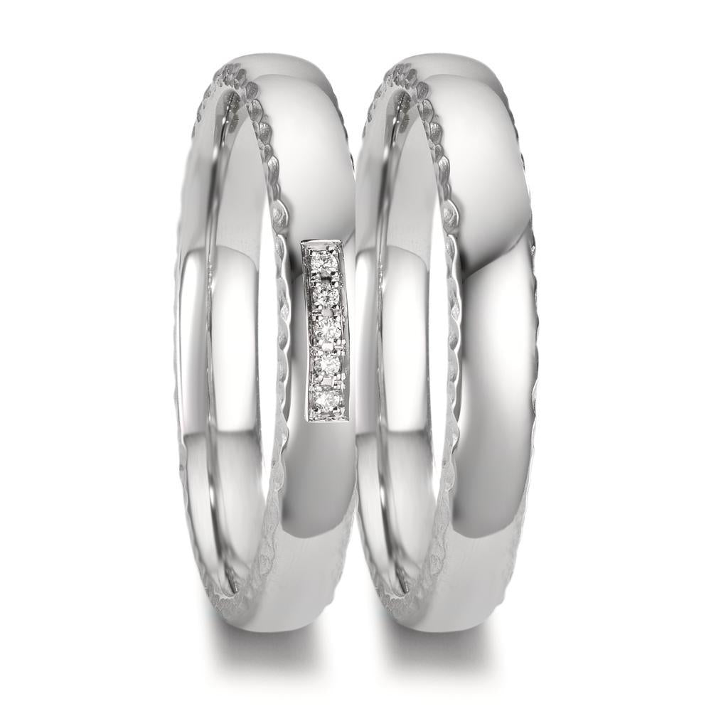 Alliance Platine 950 Diamant 0.02 ct, 5 Pierres, w-si