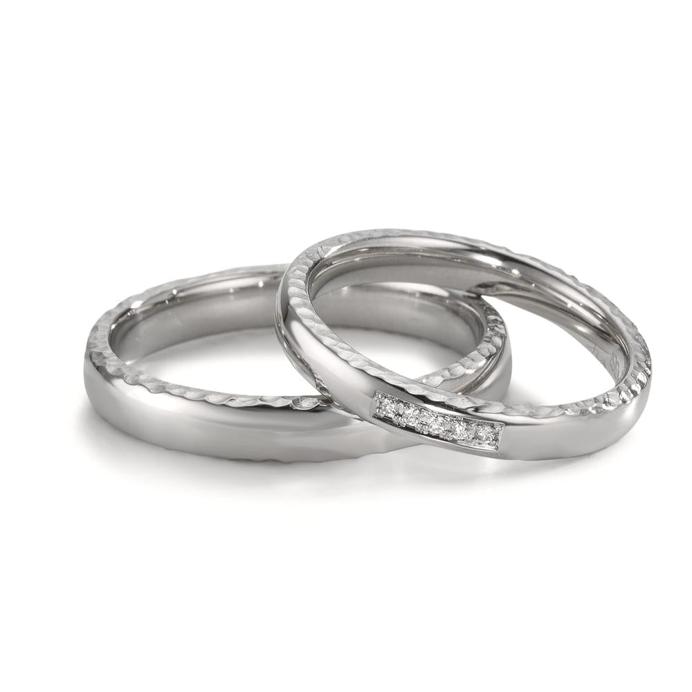 Alliance Platine 950 Diamant 0.02 ct, 5 Pierres, w-si