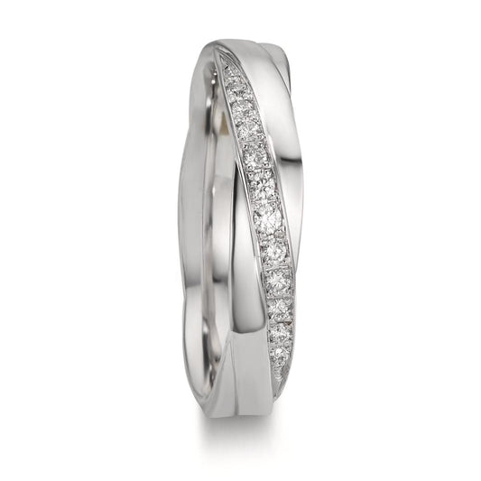 Alliance Or blanc 18K Diamant 0.097 ct, 11 Pierres, w-si