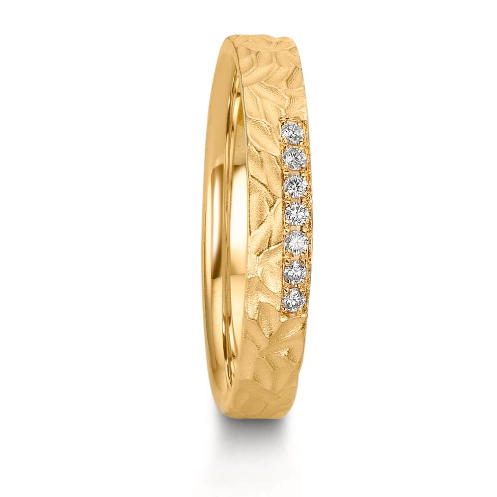 Alliance Or jaune 18K Diamant 0.063 ct, 7 Pierres, w-si