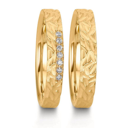 Alliance Or jaune 18K Diamant 0.063 ct, 7 Pierres, w-si