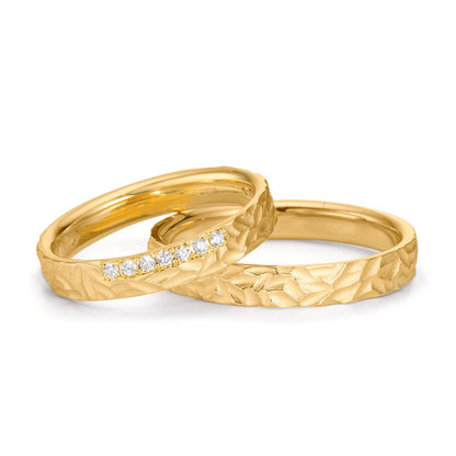 Alliance Or jaune 18K Diamant 0.063 ct, 7 Pierres, w-si