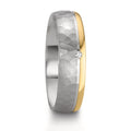 Alliance Argent, Or rose 14K Diamant 0.015 ct, w-si Bicolore