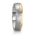 Alliance Argent, Or rose 14K Diamant 0.015 ct, w-si Bicolore