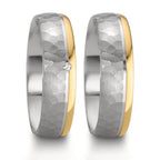 Alliance Argent, Or rose 14K Bicolore