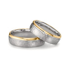 Alliance Argent, Or rose 14K Bicolore