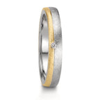 Alliance Acier inoxydable, Or jaune 9K Diamant 0.015 ct, w-si