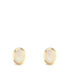 Clous d'oreilles Or jaune 9K Opale 2 Pierres