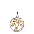 Pendentif Or jaune 9K, Or blanc 9K Arbre de la vie Ø14 mm