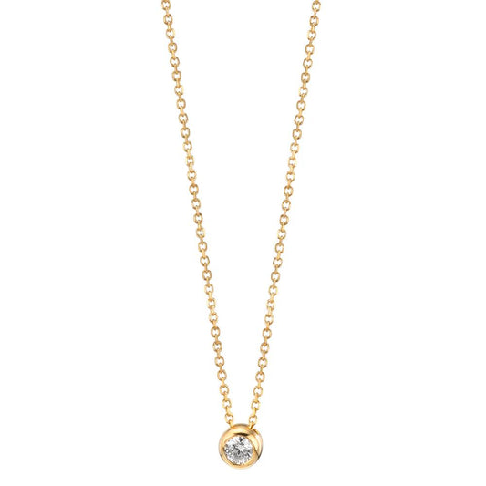 Collier Or jaune 18K Diamant 0.05 ct, w-si 42-45 cm