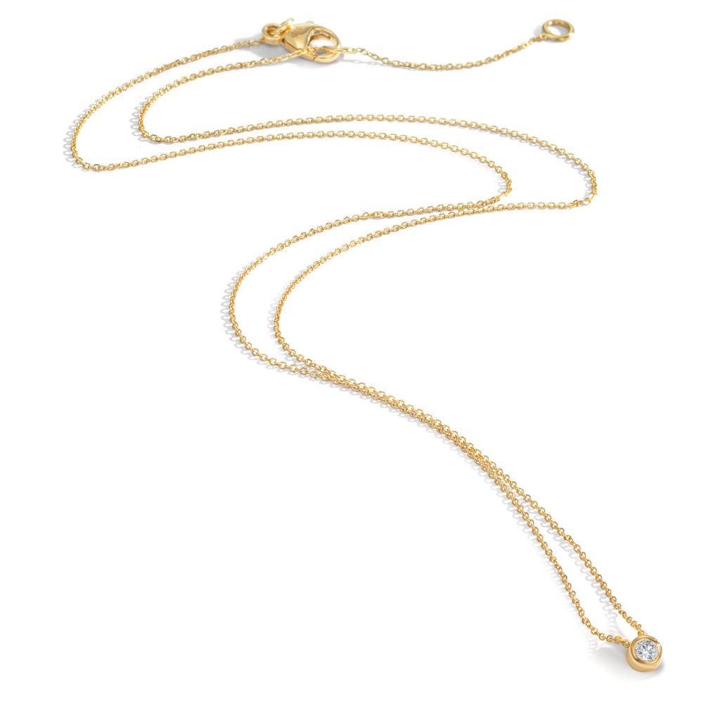 Collier Or jaune 18K Diamant 0.05 ct, w-si 42-45 cm