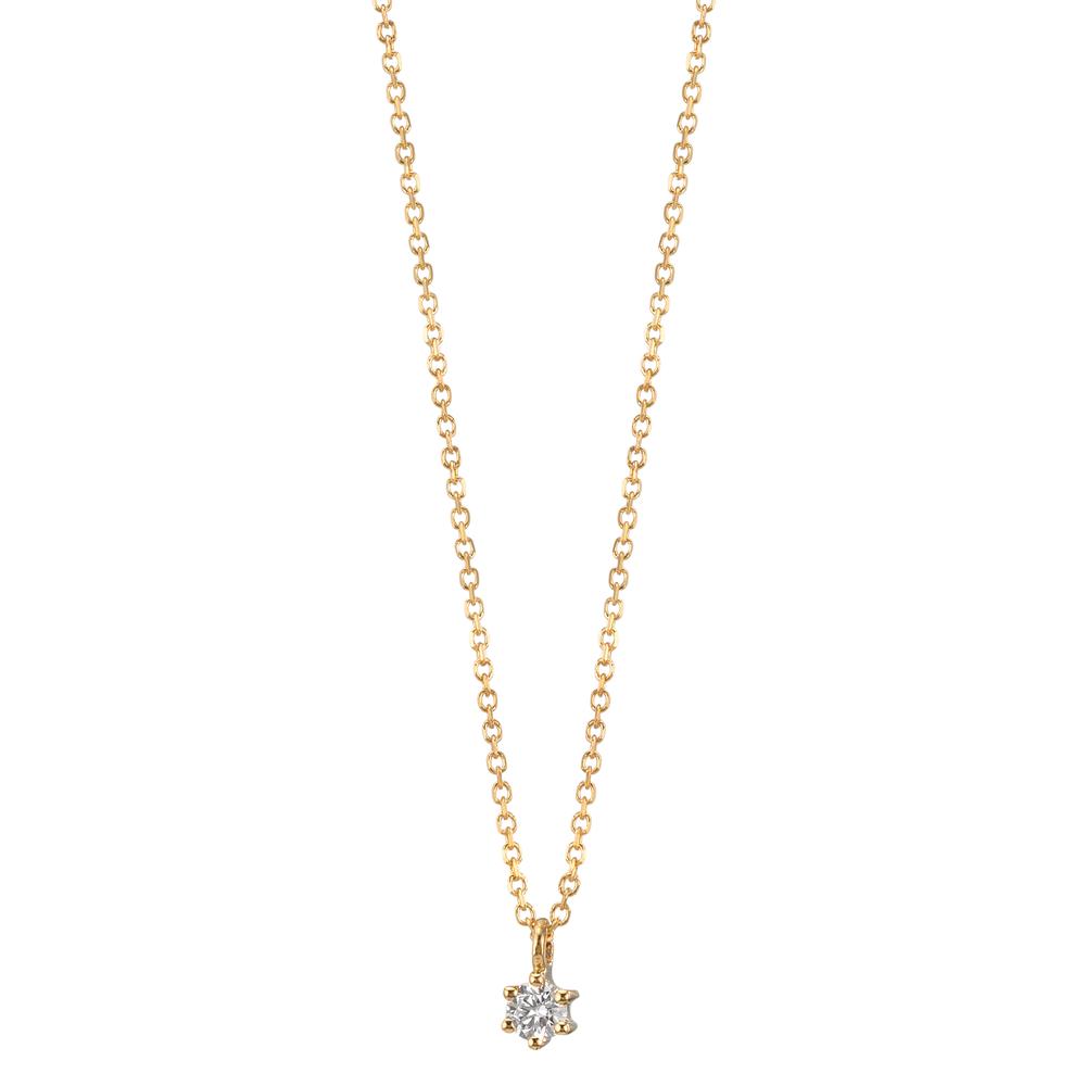 Collier Or jaune 18K Diamant 0.05 ct, w-si 42-45 cm
