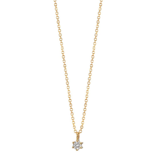 Collier Or jaune 18K Diamant 0.05 ct, w-si 42-45 cm