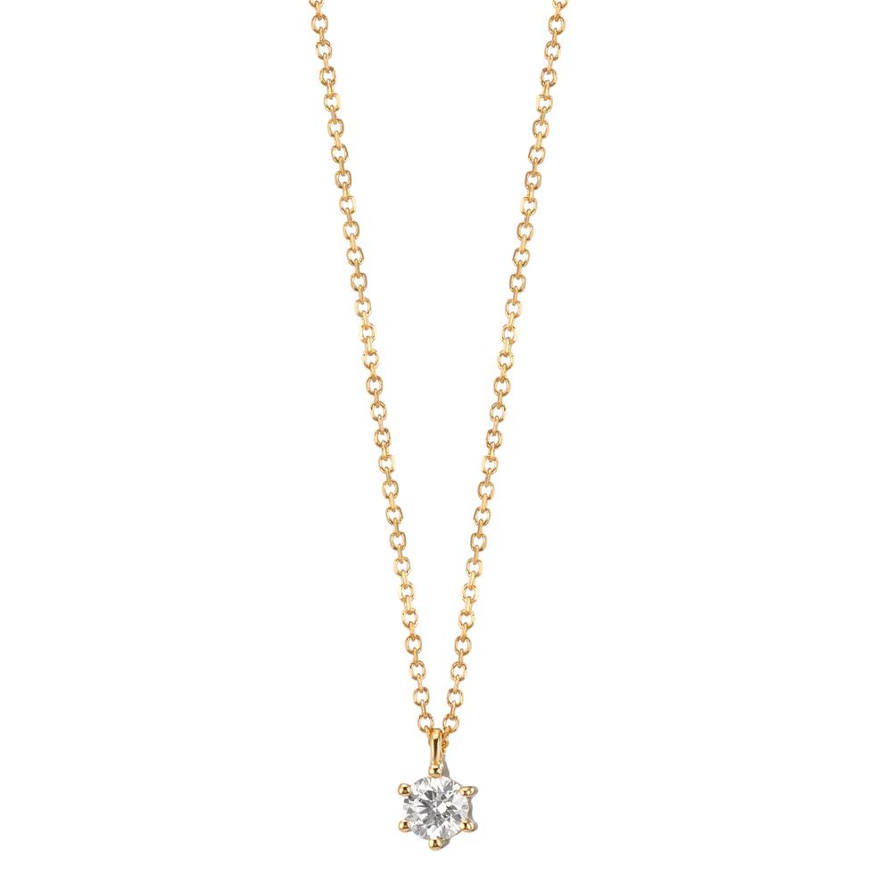 Collier Or jaune 18K Diamant 0.10 ct, w-si 42-45 cm