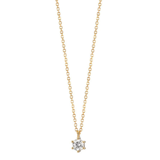Collier Or jaune 18K Diamant 0.10 ct, w-si 42-45 cm