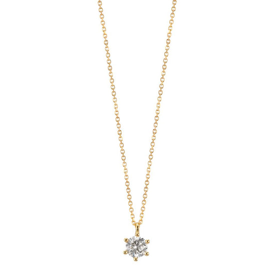 Collier Or jaune 18K Diamant 0.25 ct, w-si 42-45 cm