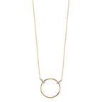 Collier Or jaune 9K, Or blanc 9K Zircone 6 Pierres 42-45 cm Ø14 mm