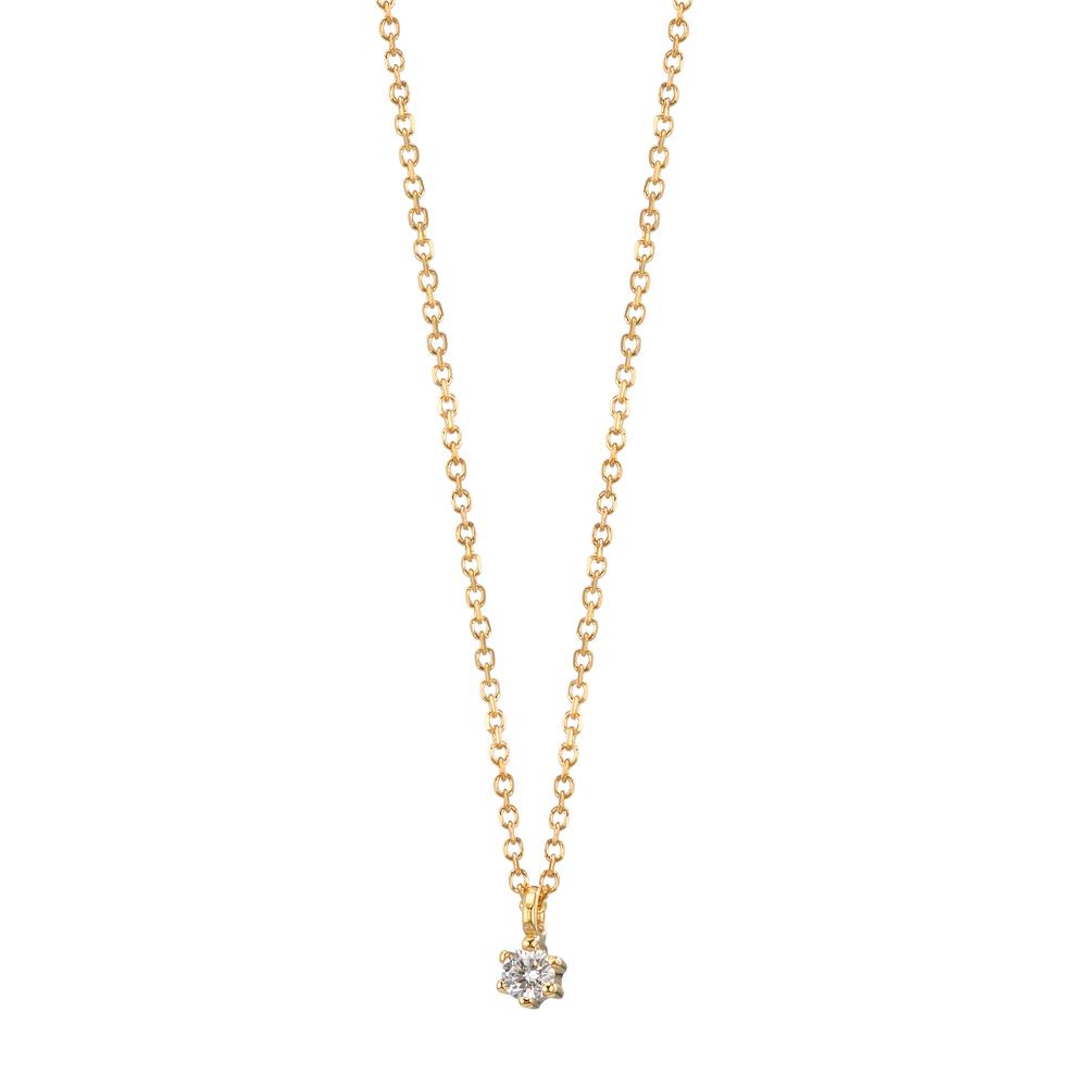 Collier Or jaune 18K Diamant 0.03 ct, w-si 42-45 cm