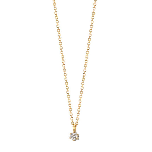 Collier Or jaune 18K Diamant 0.03 ct, w-si 42-45 cm