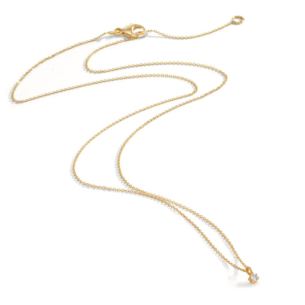 Collier Or jaune 18K Diamant 0.03 ct, w-si 42-45 cm