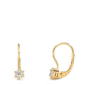 Pendant d'oreilles Or jaune 18K Diamant 0.17 ct, 2 Pierres, w-si