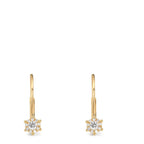 Pendant d'oreilles Or jaune 18K Diamant 0.17 ct, 2 Pierres, w-si