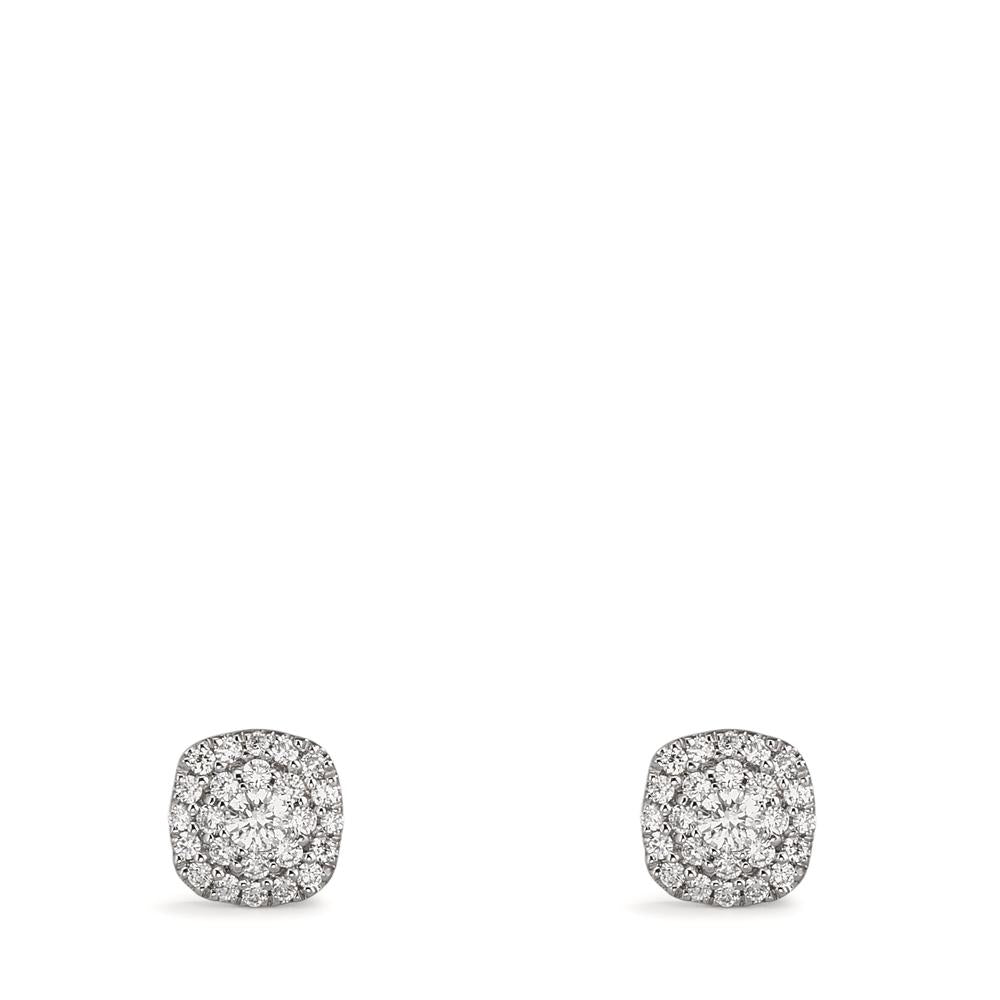 Clous d'oreilles Or blanc 18K Diamant 0.18 ct, w-si Ø5 mm