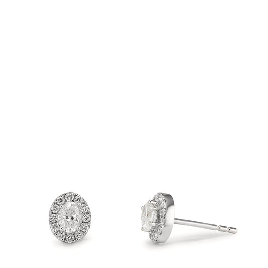 Clous d'oreilles Or blanc 18K Diamant 0.58 ct, w-si