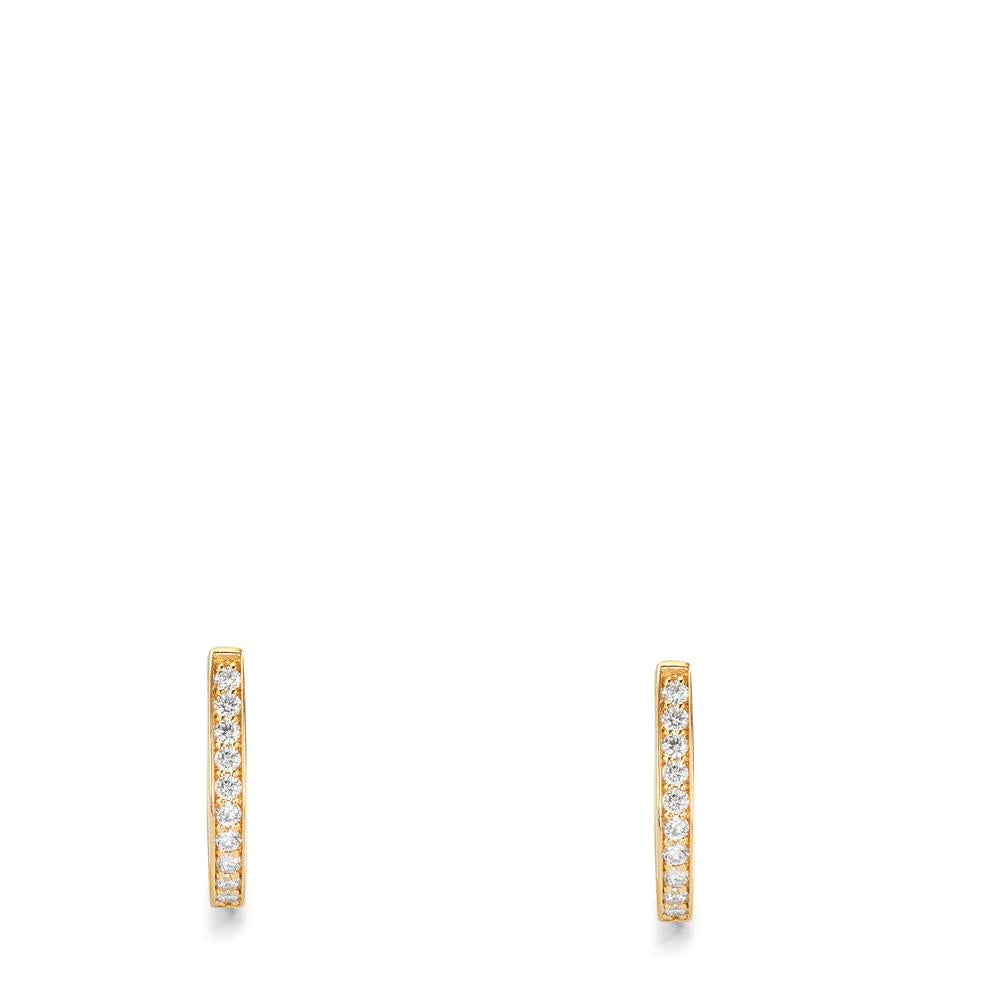 Créoles à charnières Or jaune 18K Diamant 0.10 ct, 20 Pierres, w-si