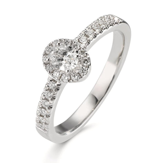 Bague Or blanc 18K Diamant 0.37 ct, w-si