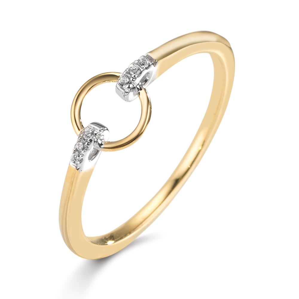 Bague Or jaune 9K Zircone 6 Pierres