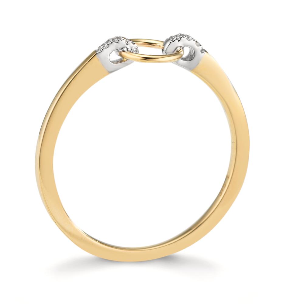 Bague Or jaune 9K Zircone 6 Pierres