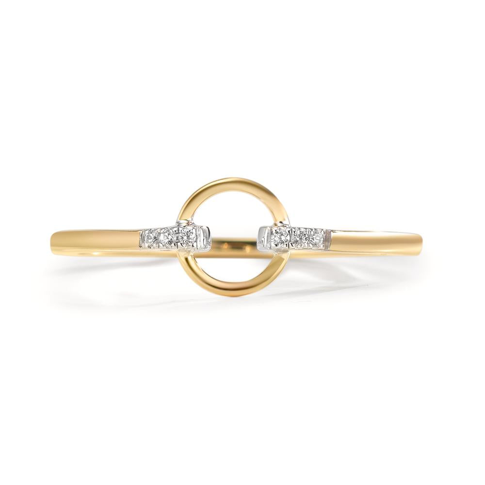 Bague Or jaune 9K Zircone 6 Pierres