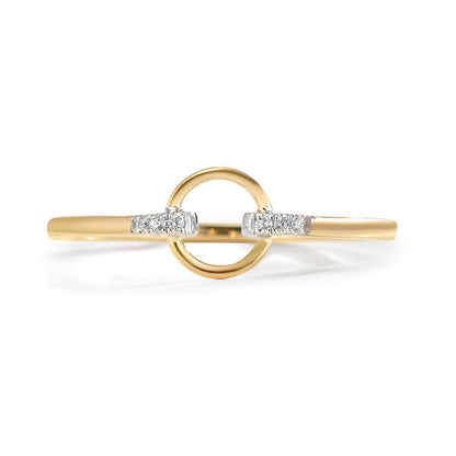 Bague Or jaune 9K Zircone 6 Pierres
