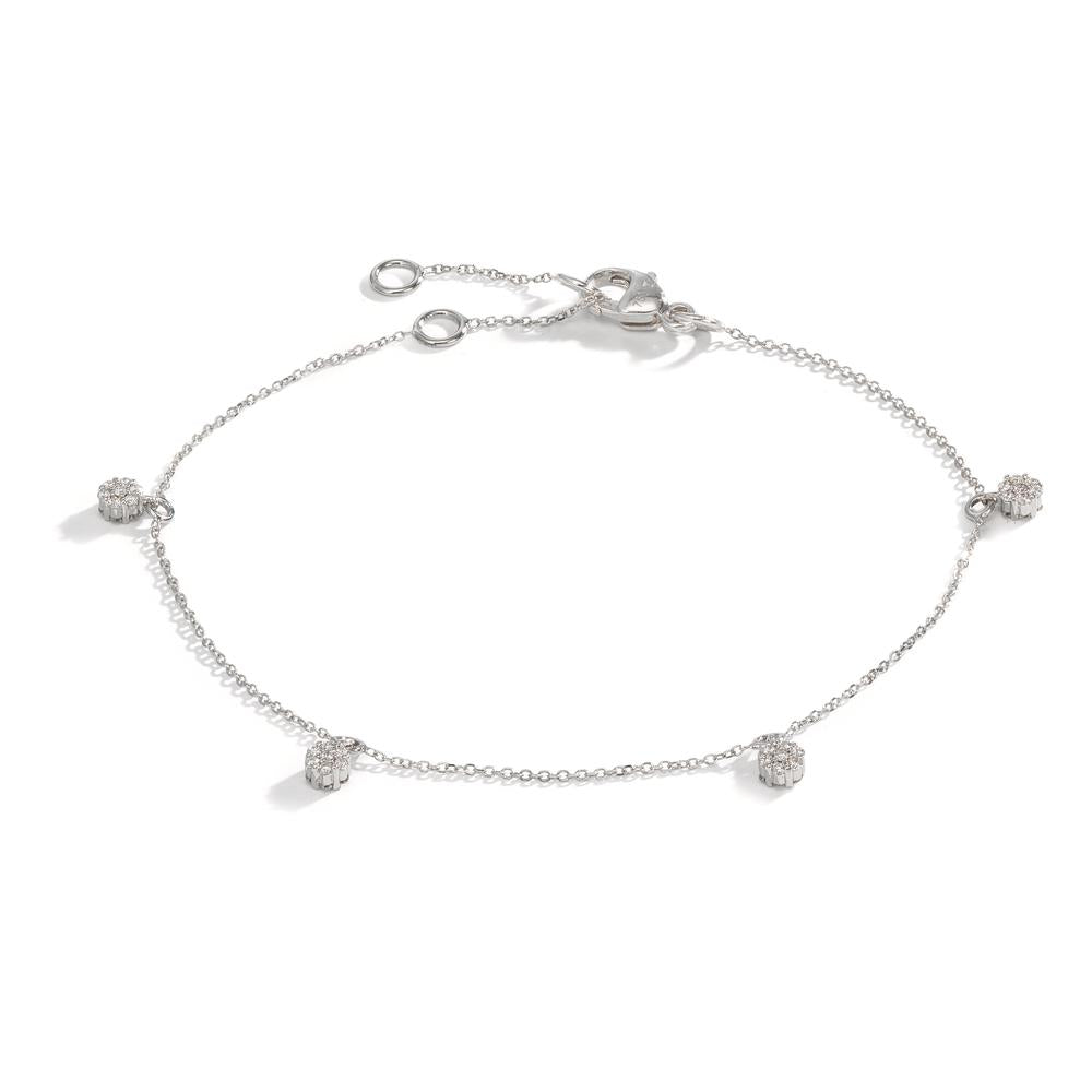 Bracelet Or blanc 18K Diamant 0.24 ct, 28 Pierres, w-si