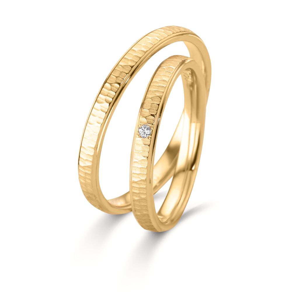 Alliance Or jaune 18K Diamant 0.014 ct, w-si