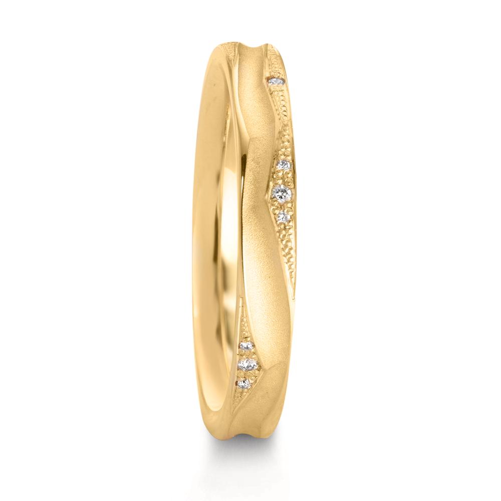 Alliance Or jaune 18K Diamant 0.033 ct, 12 Pierres, w-vsi