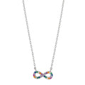 Collier Argent Zircone coloré Rhodié Infini 42-45 cm