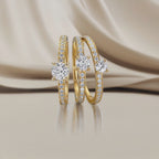 Bague solitaire Or jaune 18K Diamant 0.34 ct, 17 Pierres, w-si