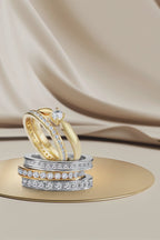 Bague d'éternité Or jaune 18K Diamant 0.50 ct, 38 Pierres, w-si