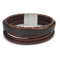 Bracelet Cuir, Acier inoxydable 21 cm-595625